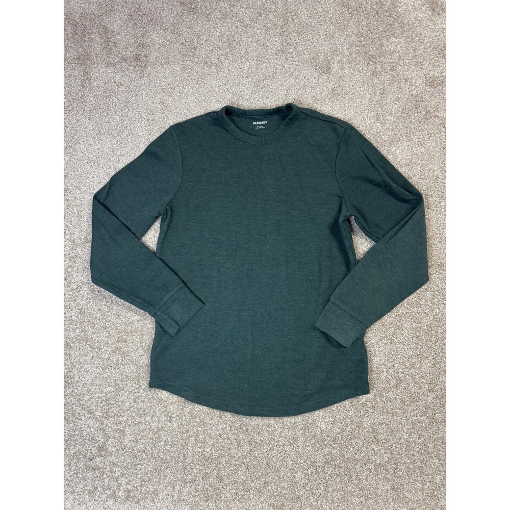 Old Navy Mens Small Green Soft-Washed Thermal Long Sleeve Crew Neck Shirt